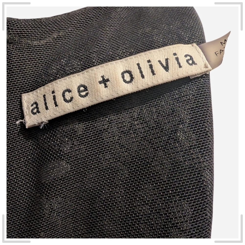 Pre-owned Alice+Olivia Lilia Lace Textured Plunge V Neck Midi Sheath Dress - Picture 3 of 16